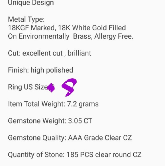 Sterling silver with 14 K white gold over finish - Picture 5 of 6